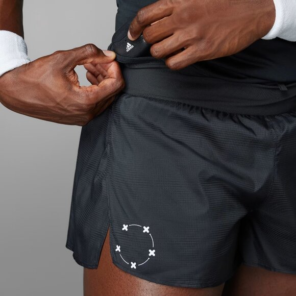 NEW adidas Men NYC Running Black Short Athletic Shorts Reflective - Picture 5 of 8